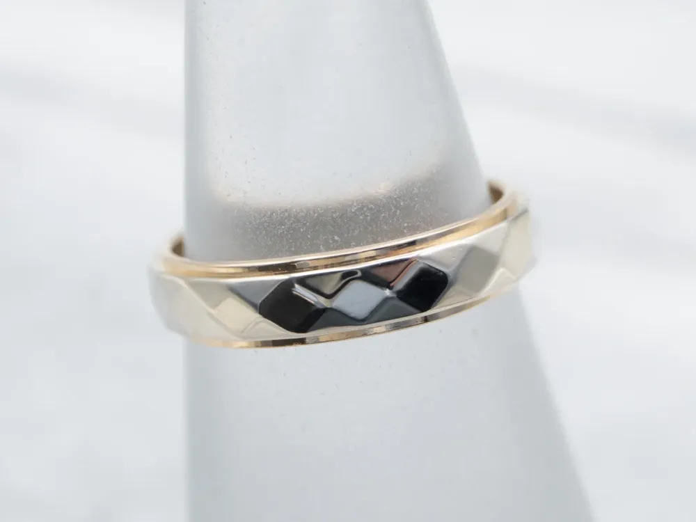 Faceted Dubbele kleur Gold Band