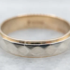 Faceted Two-Tone Gold Band