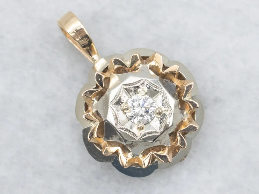 Gecertificeerd Combinatie Gold Mix Era Diamond Pendant