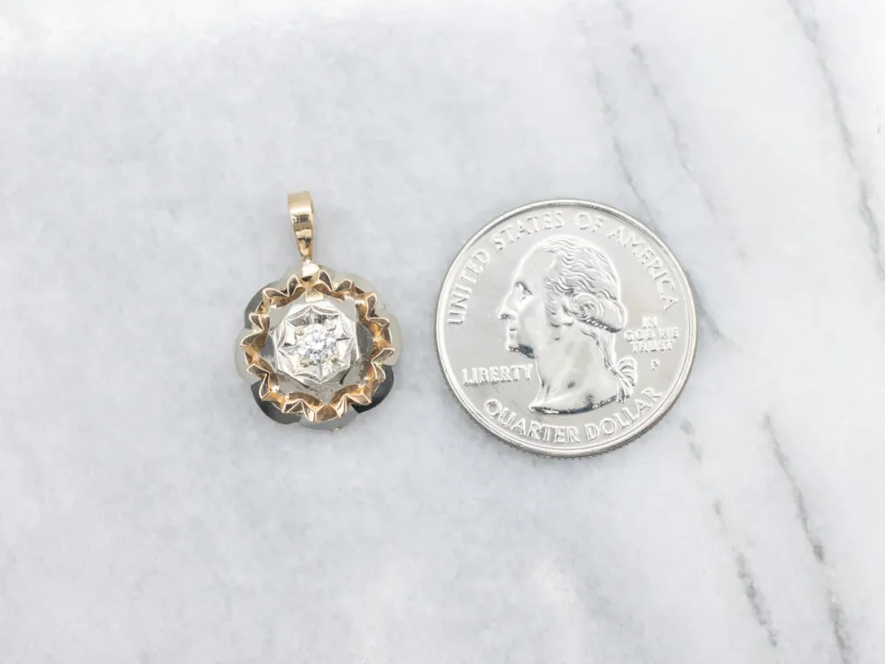 Gecertificeerd Combinatie Gold Mix Era Diamond Pendant
