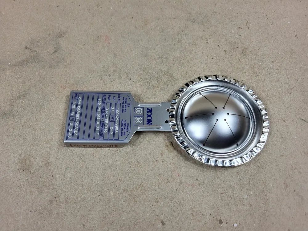 Gecertificeerd 2" D-R Rupture Disc CRNOG8483.5CADD1