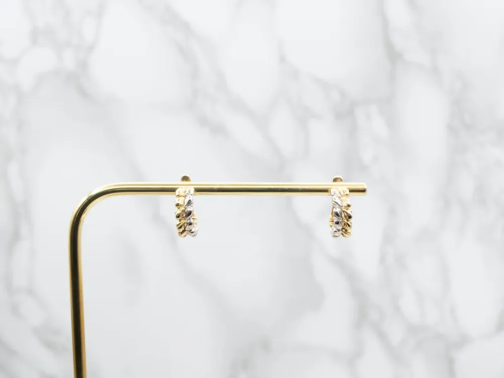 Gecertificeerd Woven Two Tone Verguld Hoop Earrings