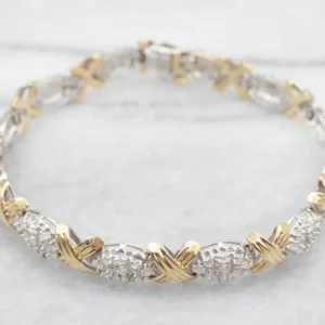 Glittering Two tone Diamond Bracelet met CE-Keurmerk