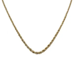 2 gold twisted mesh necklace