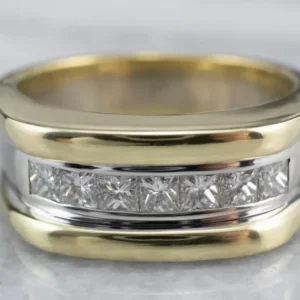 Heavy Diamond Two Tone Verguld Band met CE-Keurmerk