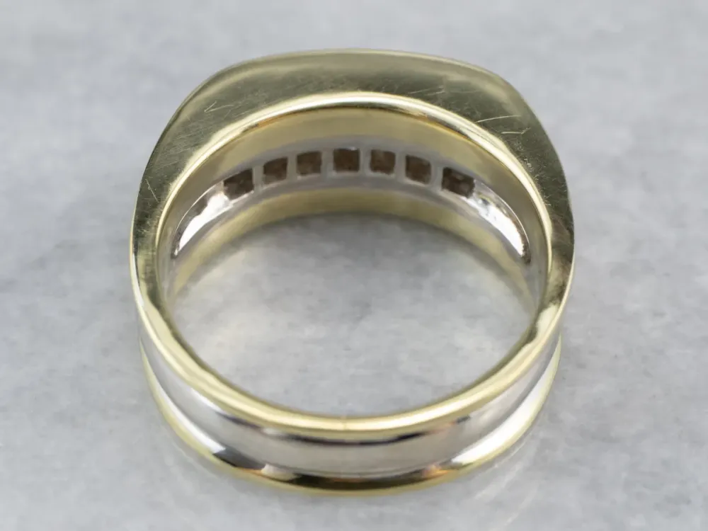 Heavy Diamond Two Tone Verguld Band met CE-Keurmerk