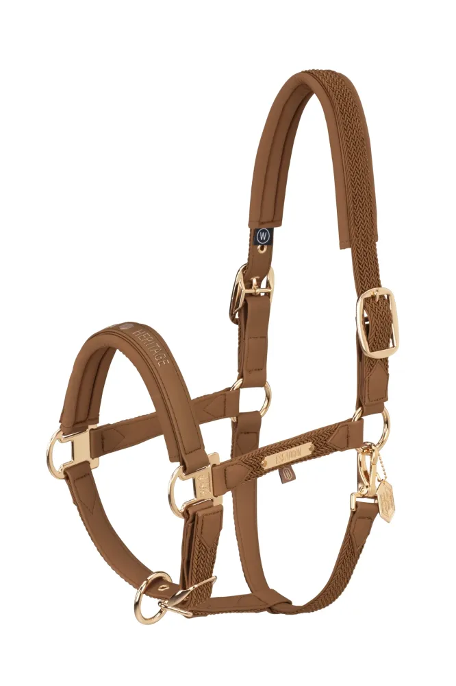 Heritage AW24 Faux Leather Dubbel Pin Headcollar Softshell Almond X-Full