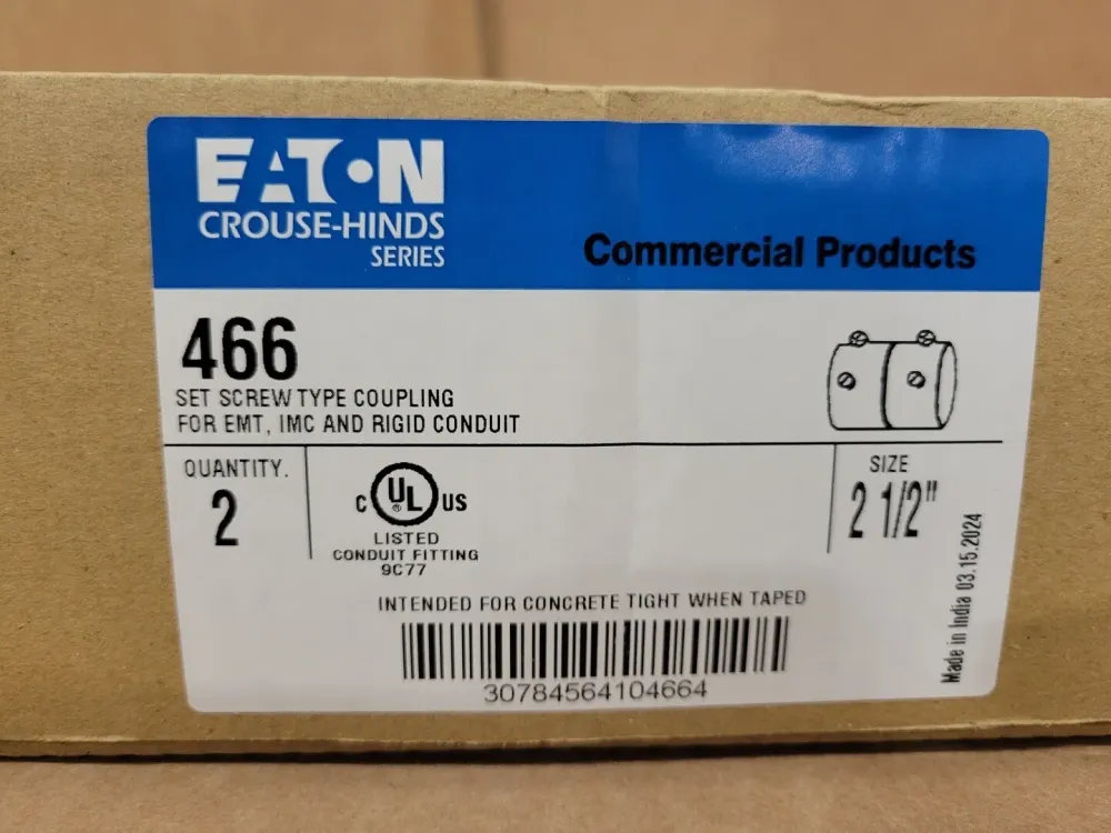 Industrieel Zwaar Belast 2-1/2" EMT Set Screw Type Coupling 466 (Box 2)
