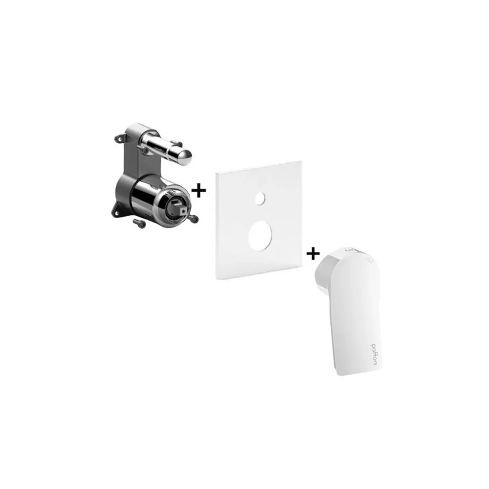 Industrieel Zwaar Belast External set built- shower mixer 2 outlets Paffoni Hellend series - Matte White