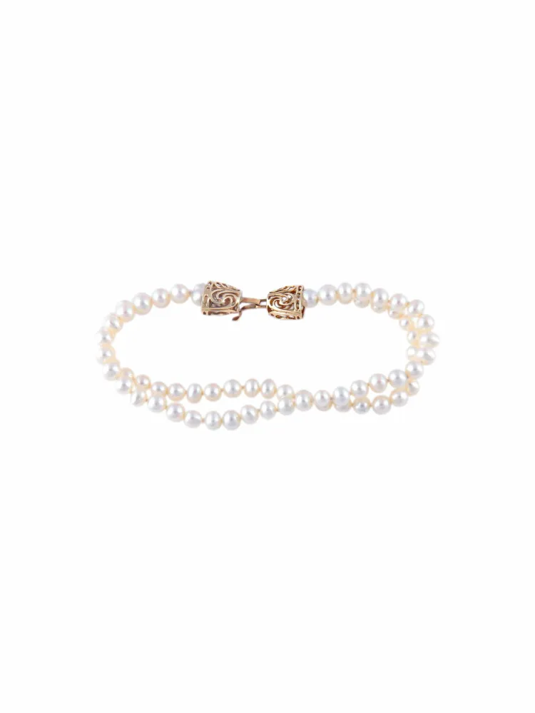 Industrieel Zwaar Belast 2 Row Pearl Bracelet