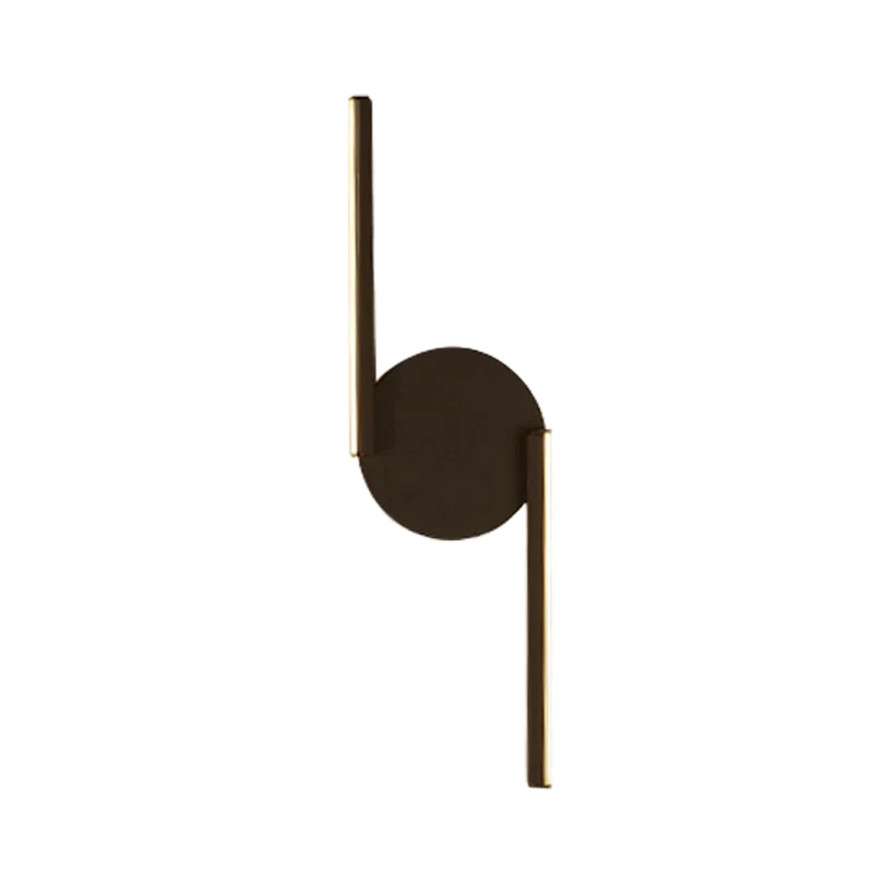 Industrieel Zwaar Belast Tweevoudig Line Wall Lighting Modern Iron LED Black Wall Mount Lamp Fixture Circle Backplate Warm...