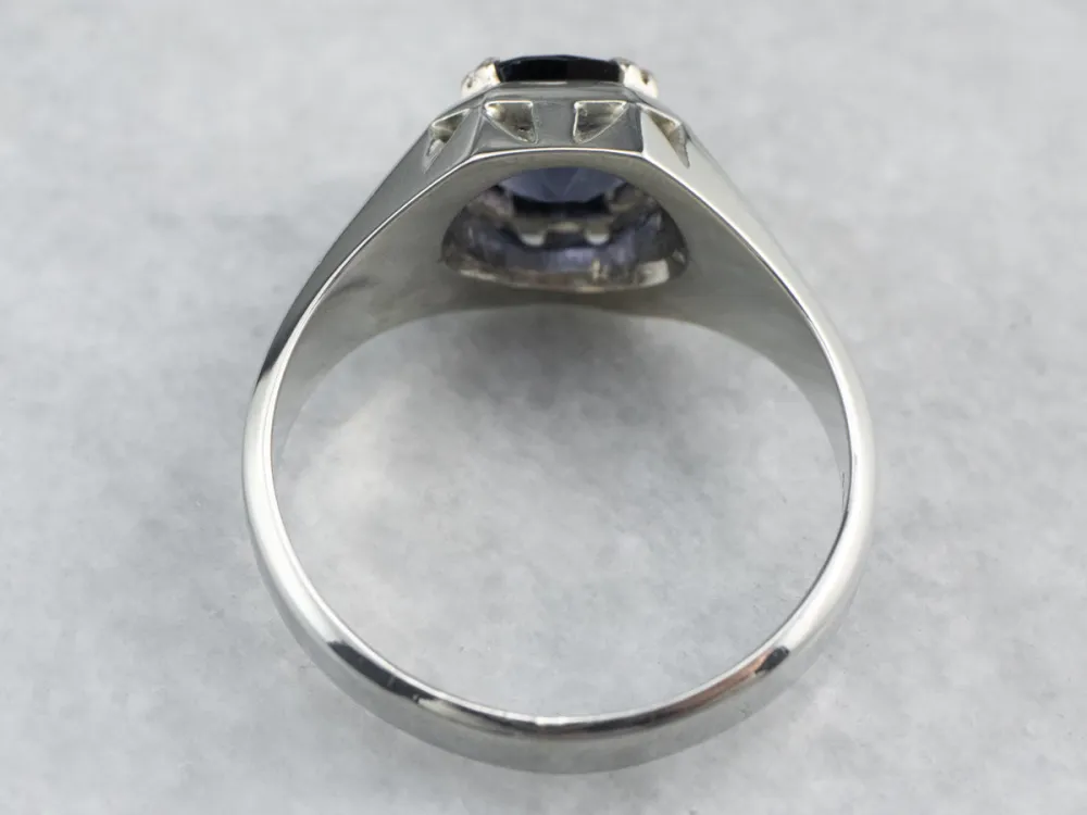 Industrieel Zwaar Belast Two Tone Gold Klassiek Spinel Solitaire Ring