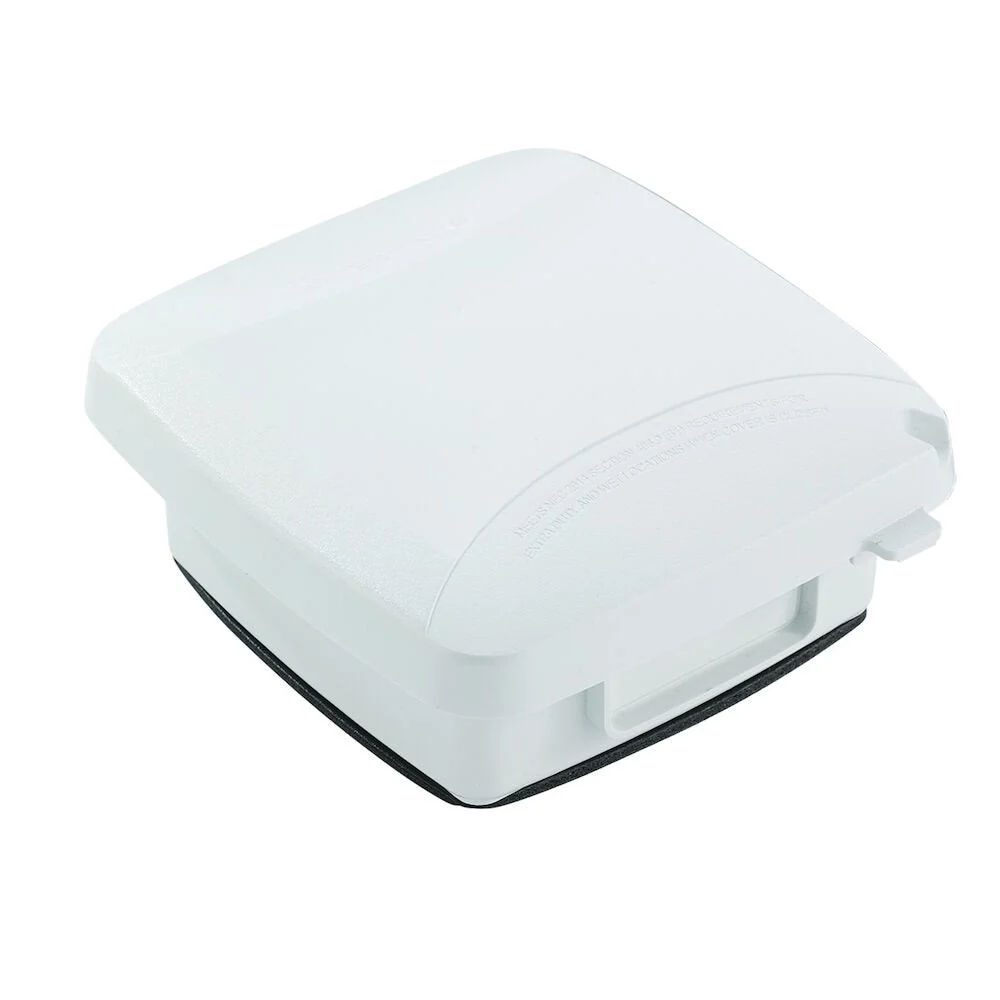 Intermatic - WP5220W - Extra-Duty Plastic -Use Weatherproof Cover, Double-Gang, Vrt, 2.25" Melkwit