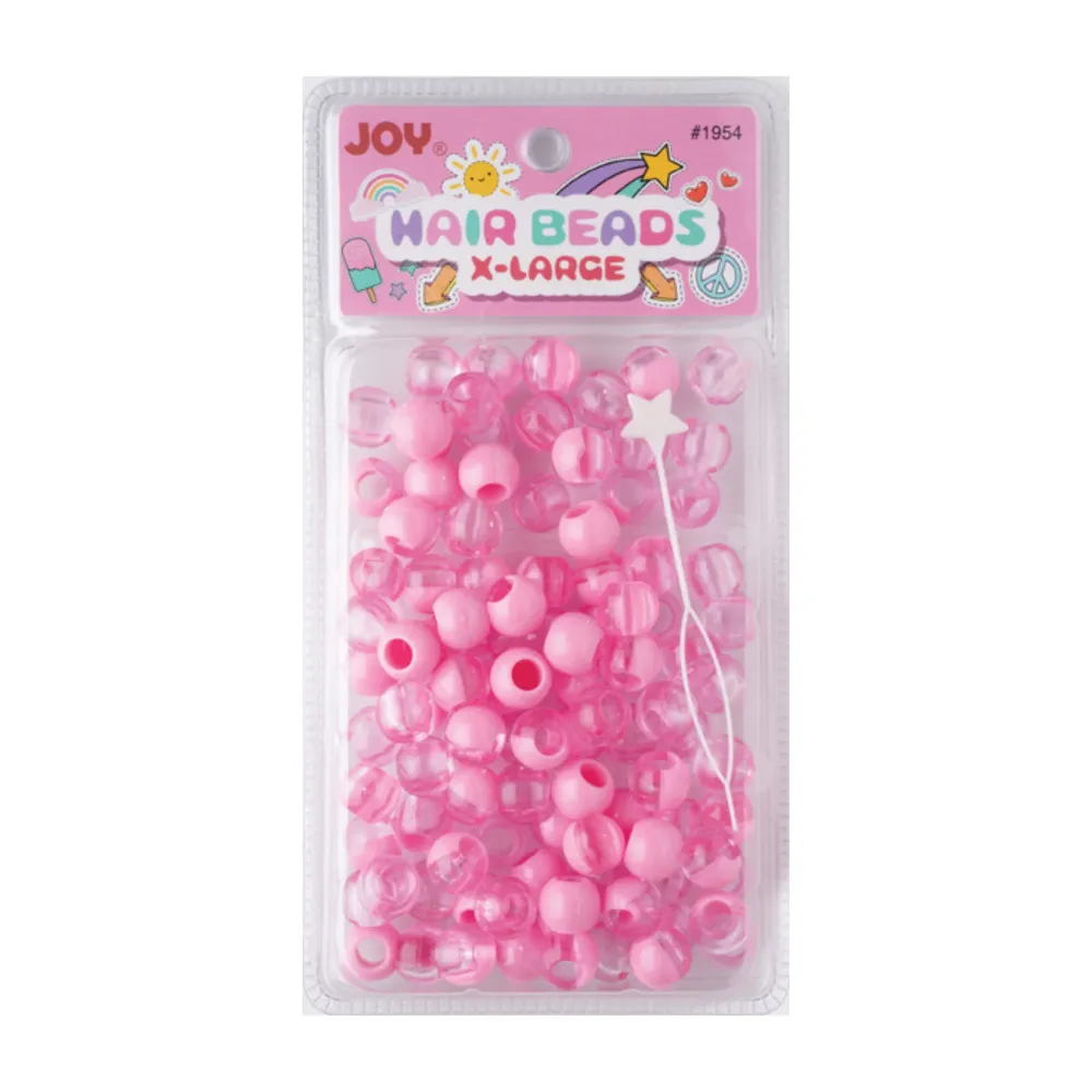 Joy Round Plastic Beads XL Two Tone Pastel Fuchsia