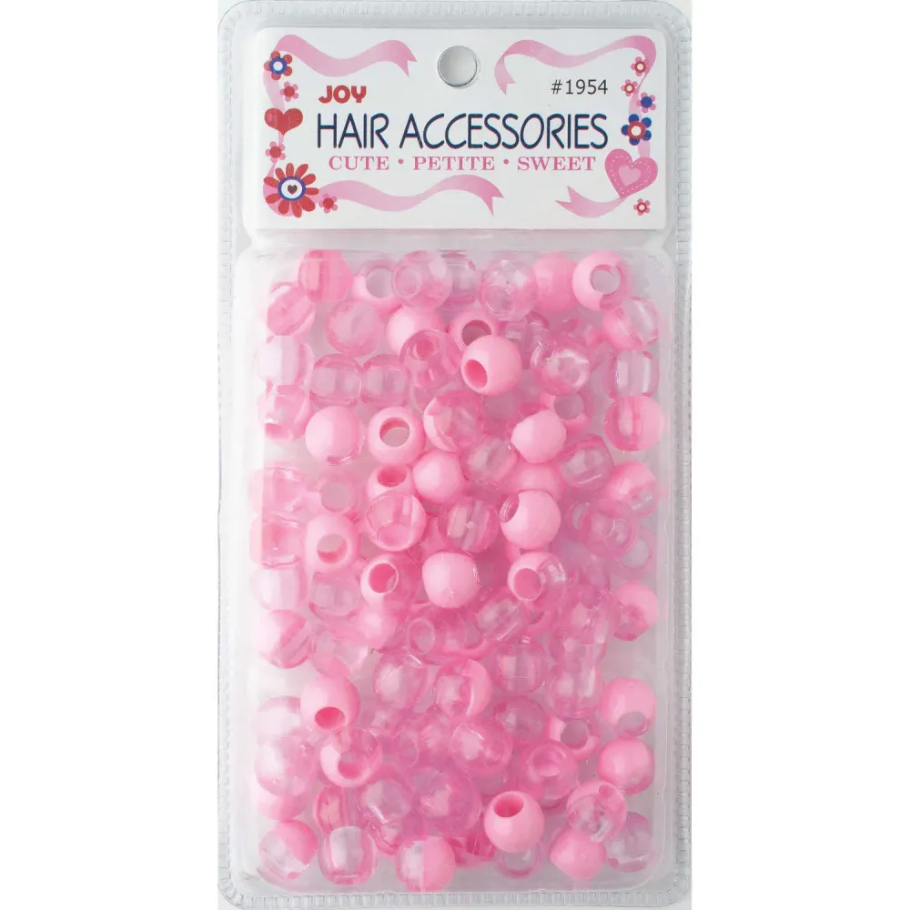 Joy Round Plastic Beads XL Two Tone Pastel Fuchsia