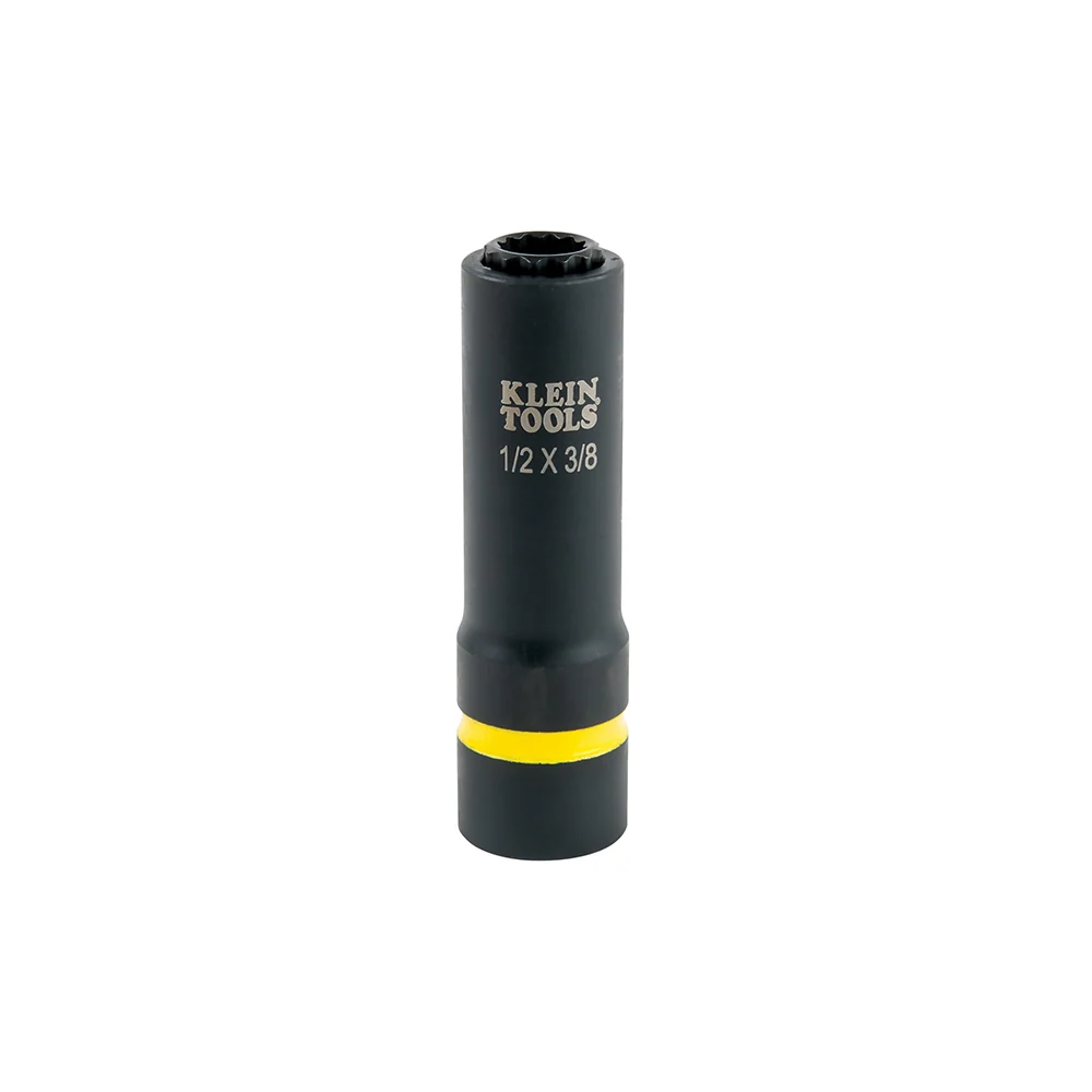 KLEIN TOOLS 2--1 Impact Socket, 12-Point, 1/2 and 3/8-Inch
