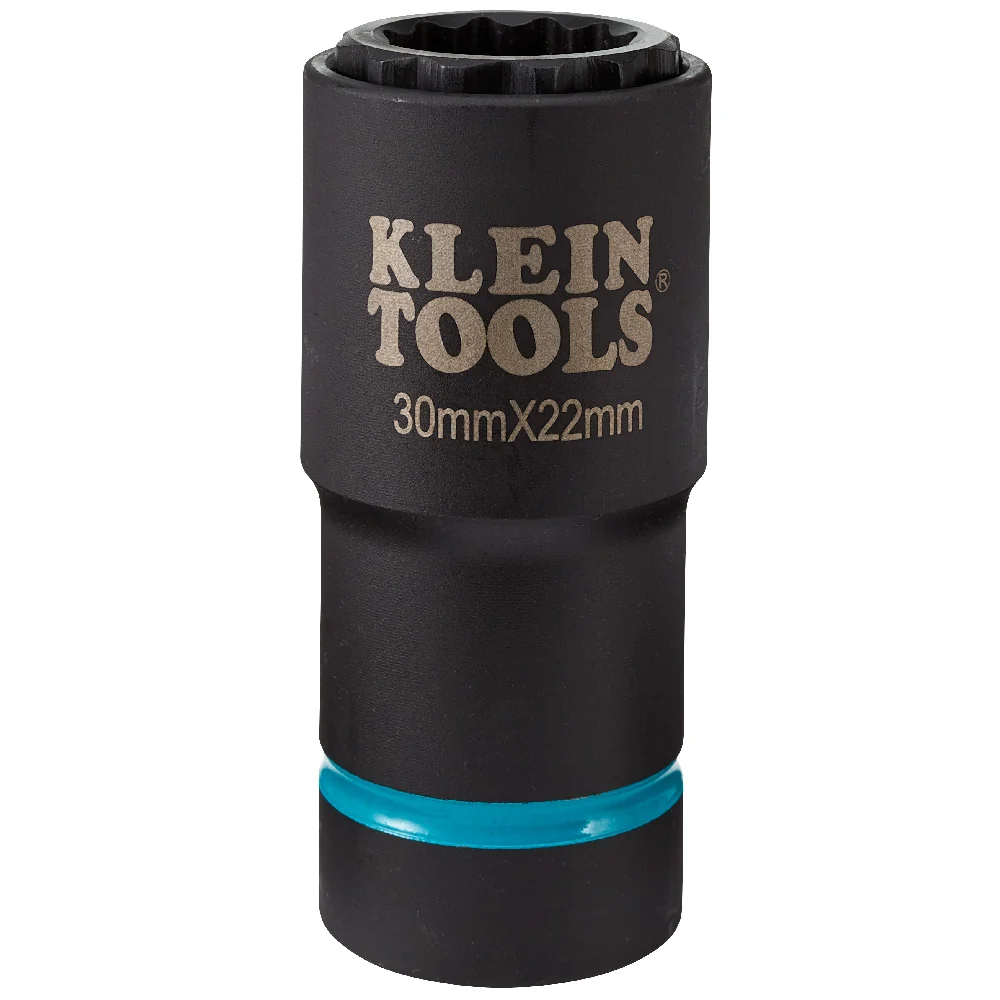 KLEIN TOOLS 2--1 Metric Impact Socket, 12-Point, 30 x 22 mm