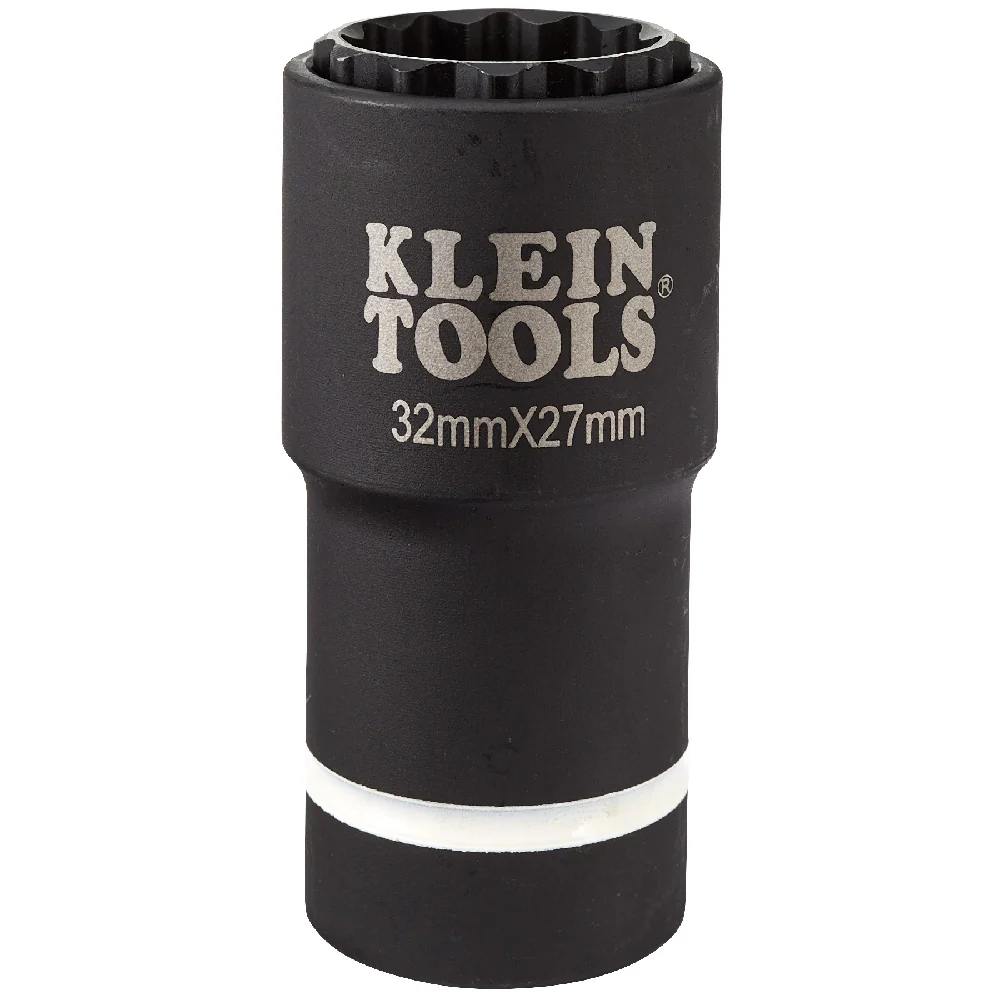 KLEIN TOOLS 2--1 Metric Impact Socket, 12-Point, 32 x 27 mm
