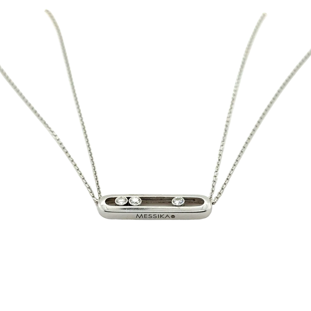 MESSIKA - Move Necklace White Gold - Dubbel Chain met CE-Keurmerk
