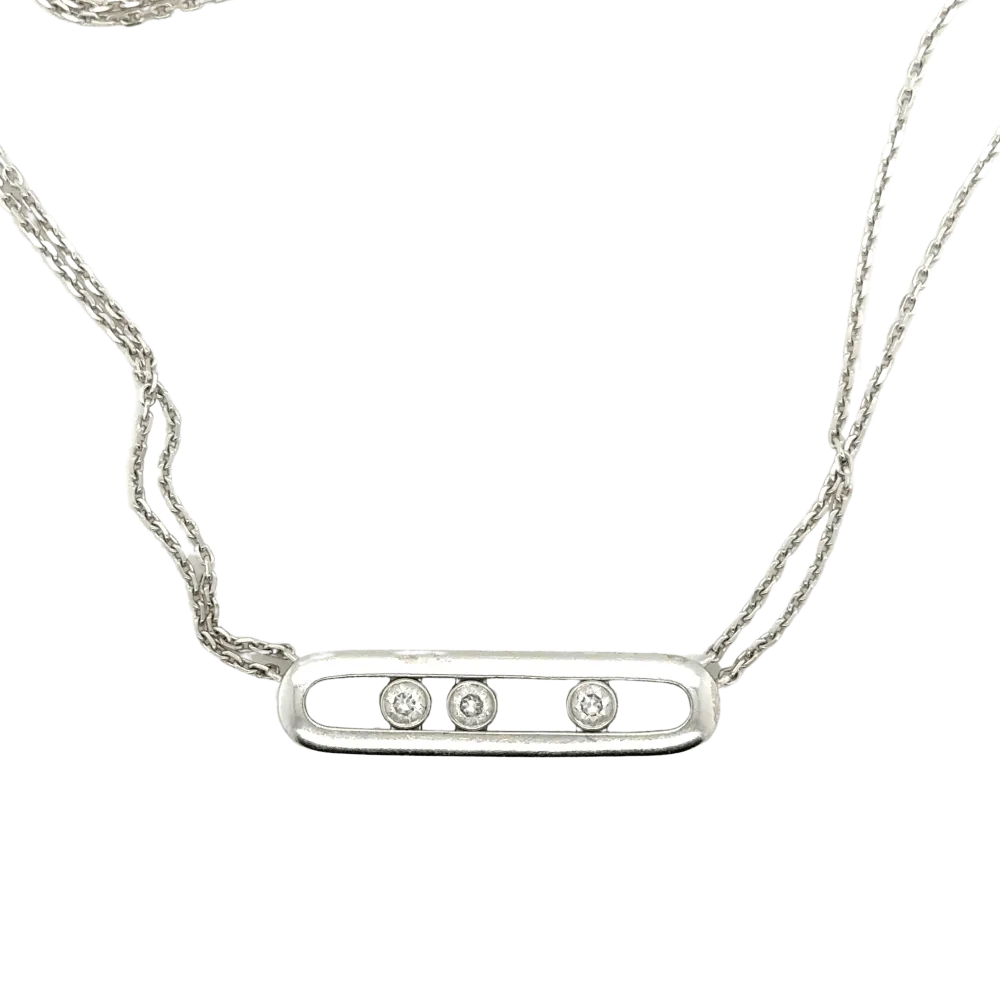 MESSIKA - Move Necklace White Gold - Dubbel Chain met CE-Keurmerk