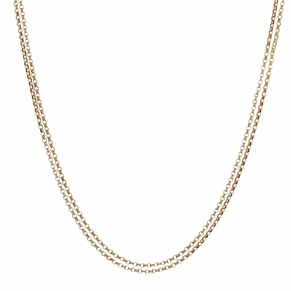 Old tweevoudig row gold necklace and its enameled clasp - Vervaardigd volgens DIN-norm