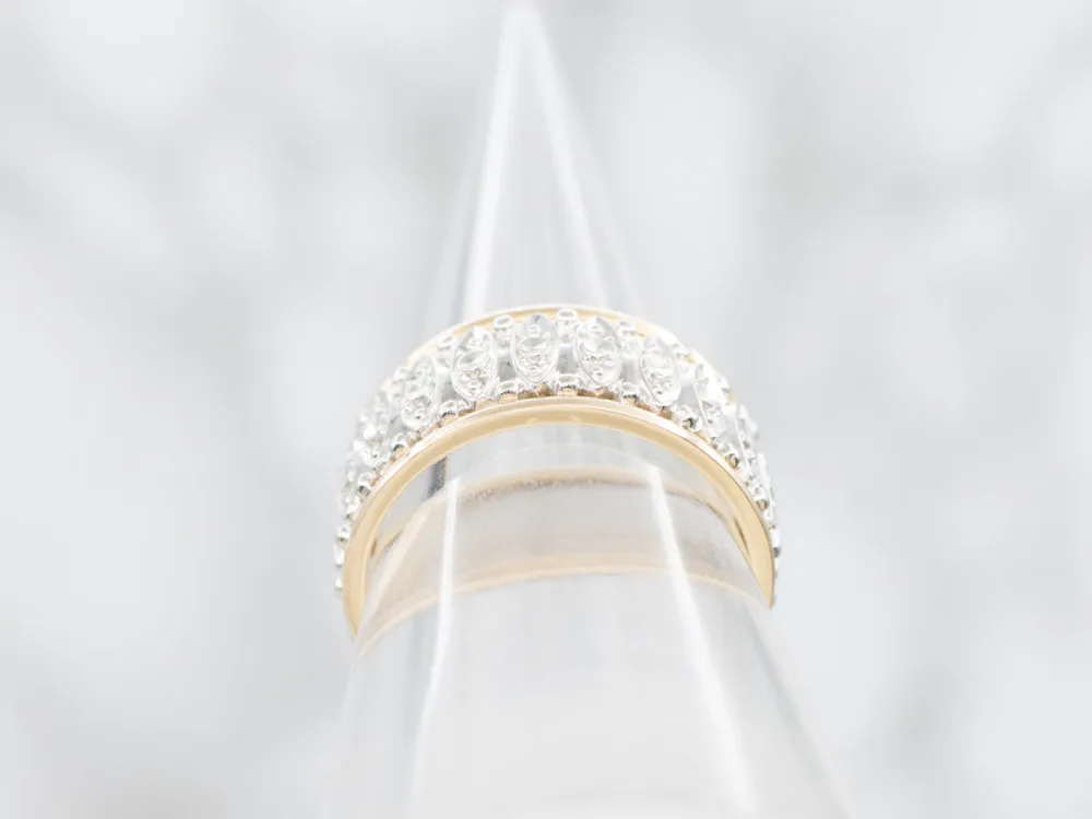 Ouderwets Era Wide Two-Toned Gold Patterned Band - Vervaardigd volgens DIN-norm
