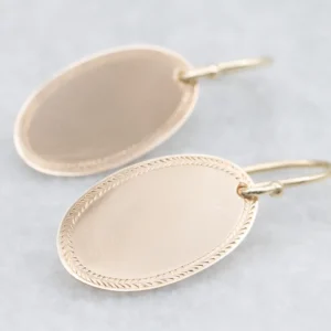 Oval Cufflink Conversion Two Tone Drop Earrings - Vervaardigd volgens DIN-norm