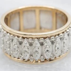 Retro Era Spacieux Two-Toned Gold Patterned Band