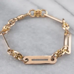 Retro Two Tone Gold Link Bracelet