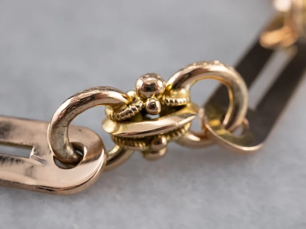 Retro Two Tone Gold Link Bracelet