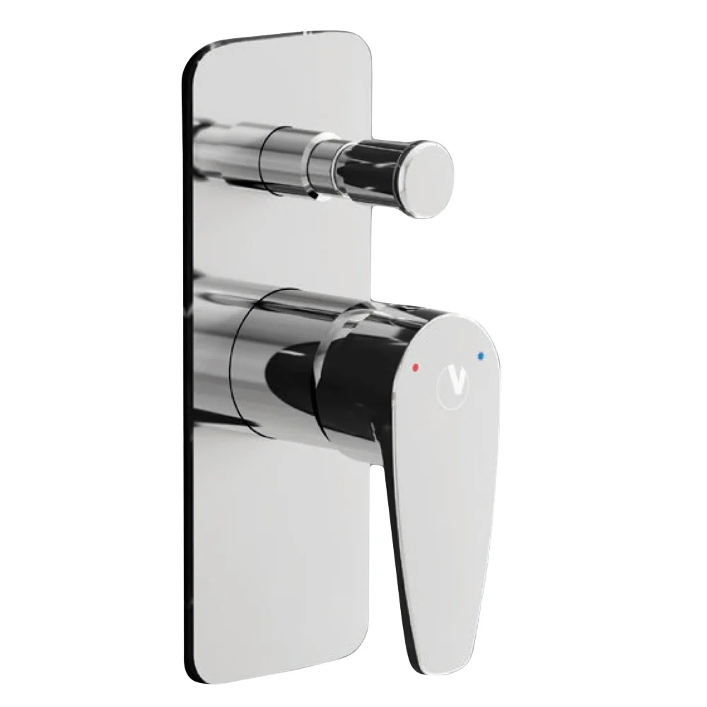 Roestvrij Staal Built- Orion shower mixer 2-way diverter chrome-plated messing Slim plate