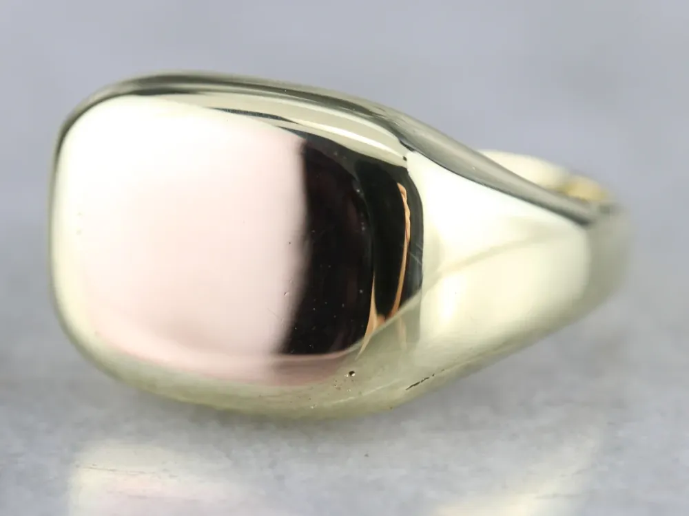 Roestvrij Staal Men's Two Tone Goud Signet Ring