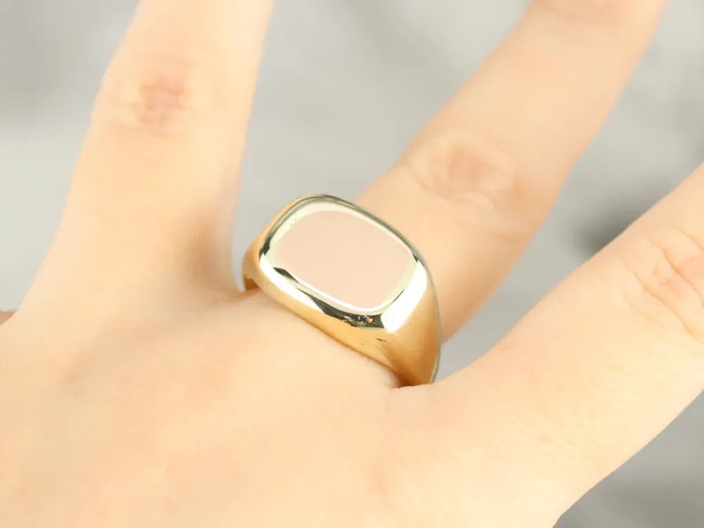 Roestvrij Staal Men's Two Tone Goud Signet Ring