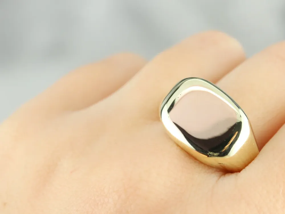 Roestvrij Staal Men's Two Tone Goud Signet Ring