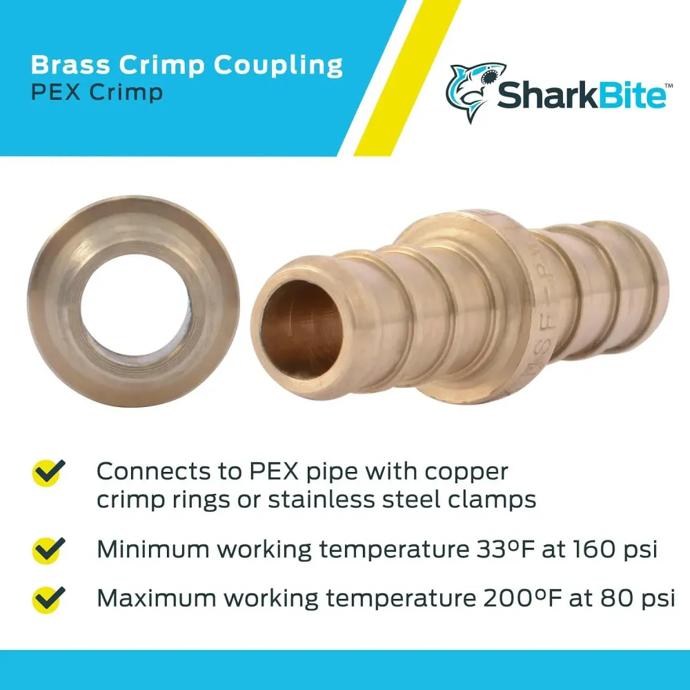 Roestvrij Staal SharkBite 2 . Messing Crimp Coupling