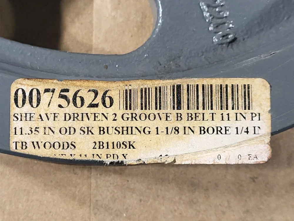 Roestvrij Staal Sheave Driven 2 Groove B-Belt 11" Pitch Dia x 11.35"OD, 2B110SK