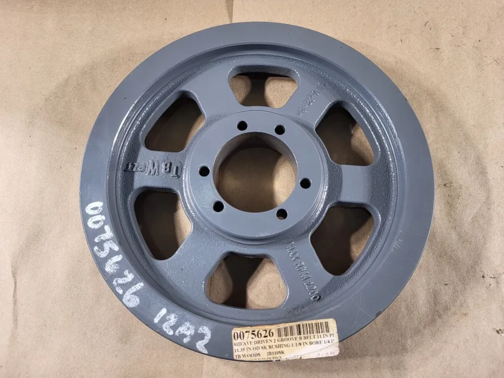 Roestvrij Staal Sheave Driven 2 Groove B-Belt 11" Pitch Dia x 11.35"OD, 2B110SK