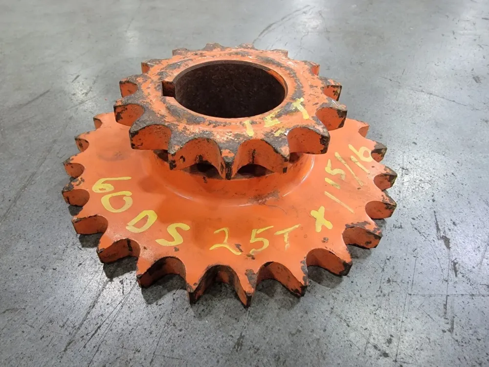 Roller Chain Sprocket DS60B1560B25115, Double Los, Size 60, 15/ 25 Teeth