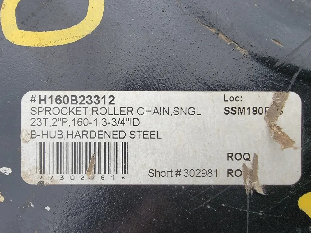 Roller Chain Sprocket H160B23312, Size 160, 23 Teeth - Vervaardigd volgens DIN-norm