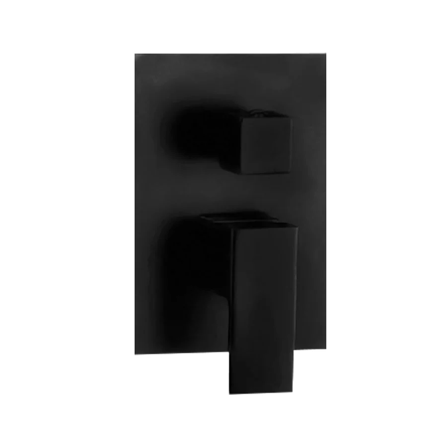 Square Carbon built- shower mixer 2-way diverter matte black brass