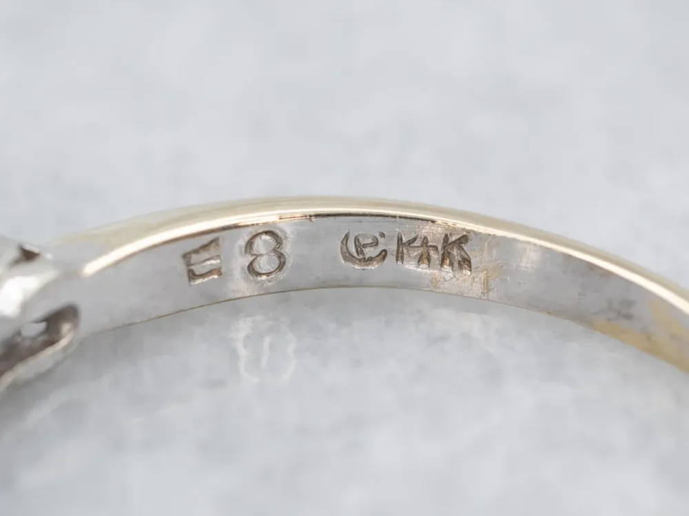 Two Tone Gold Klassiek Era Diamond Band met CE-Keurmerk