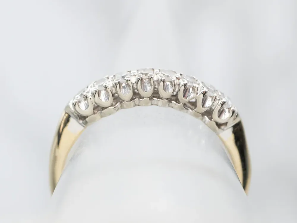 Two Tone Gold Klassiek Era Diamond Band met CE-Keurmerk