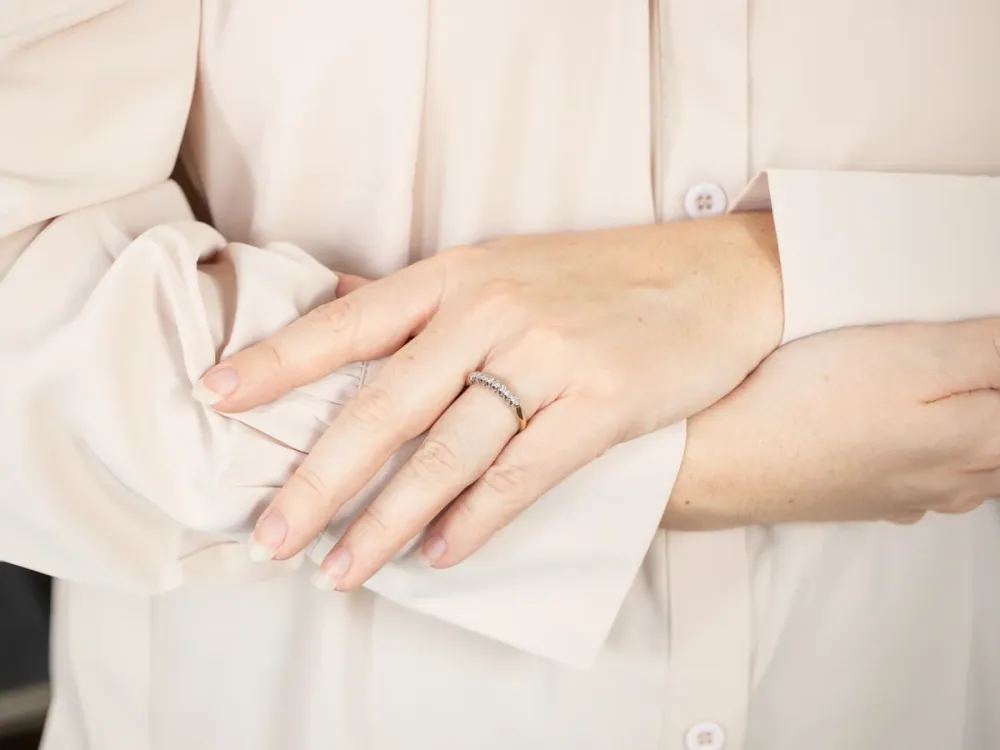 Two Tone Gold Klassiek Era Diamond Band met CE-Keurmerk