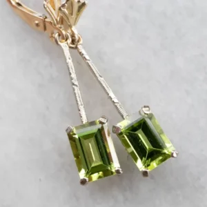 Two Tone Gold Peridot Earrings
