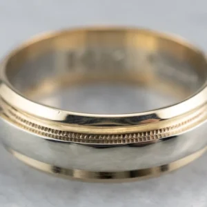 Two Tone Gold Wedding Band