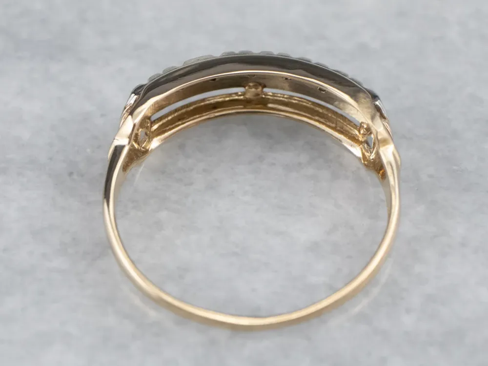Two Tone Verguld Vintage Diamond Band