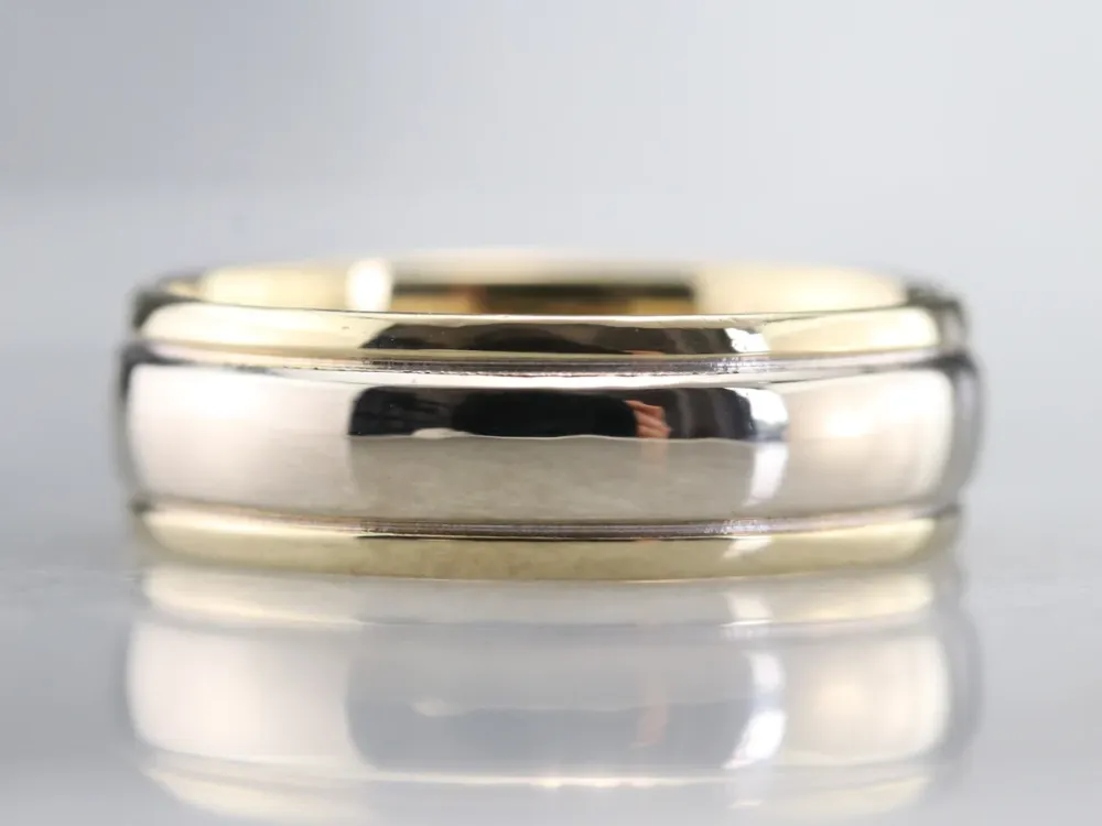 Two Toned Verguld Wedding Band
