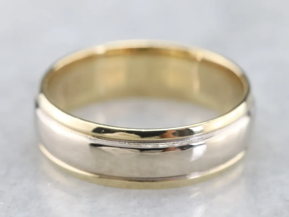 Two Toned Verguld Wedding Band