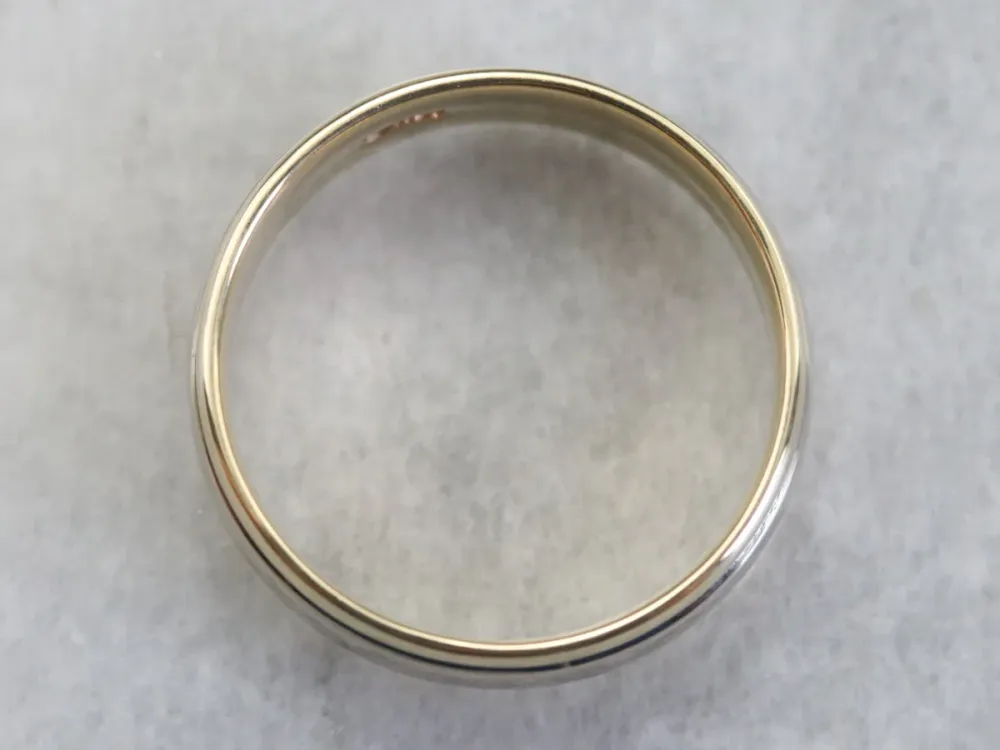 Two Toned Verguld Wedding Band