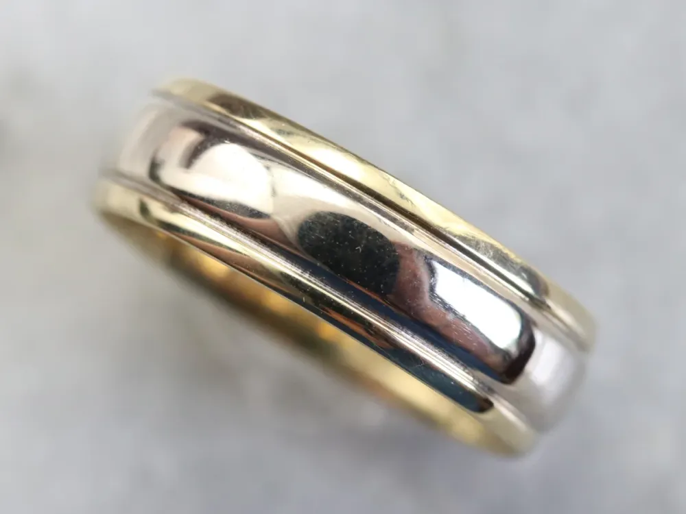 Two Toned Verguld Wedding Band